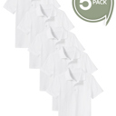 White (5-Pack) 4 5-Pack School Uniform Tagless Polo Tshirt for Little Boys & Big Boys